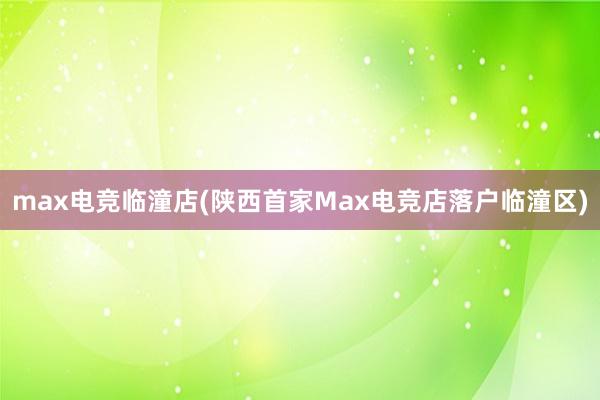 max电竞临潼店(陕西首家Max电竞店落户临潼区)