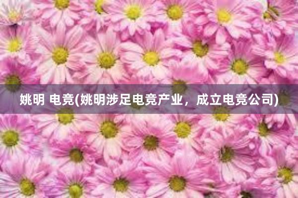 姚明 电竞(姚明涉足电竞产业，成立电竞公司)