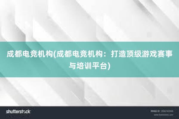 成都电竞机构(成都电竞机构：打造顶级游戏赛事与培训平台)