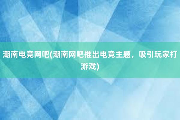 潮南电竞网吧(潮南网吧推出电竞主题，吸引玩家打游戏)