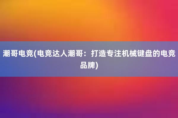 潮哥电竞(电竞达人潮哥：打造专注机械键盘的电竞品牌)