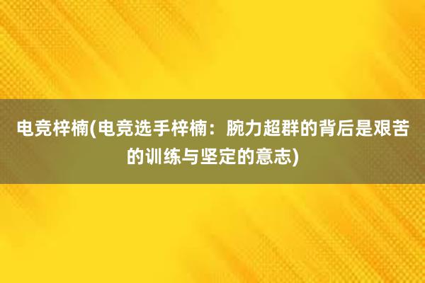 电竞梓楠(电竞选手梓楠：腕力超群的背后是艰苦的训练与坚定的意志)