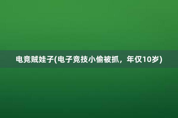 电竞贼娃子(电子竞技小偷被抓，年仅10岁)