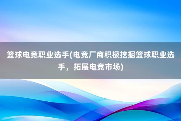 篮球电竞职业选手(电竞厂商积极挖掘篮球职业选手，拓展电竞市场)