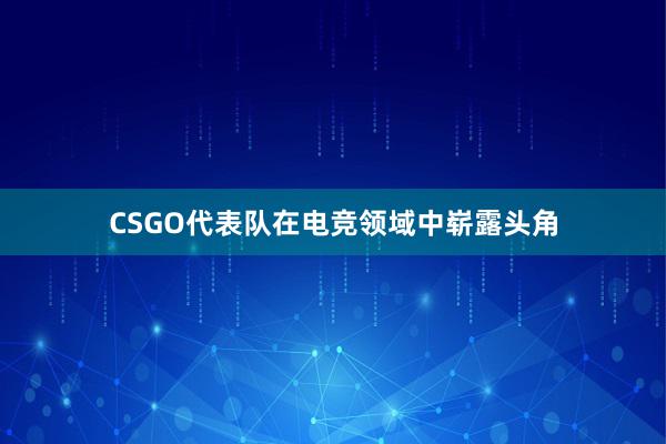 CSGO代表队在电竞领域中崭露头角