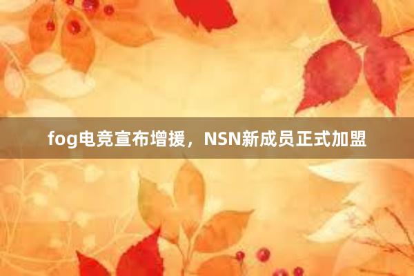 fog电竞宣布增援，NSN新成员正式加盟