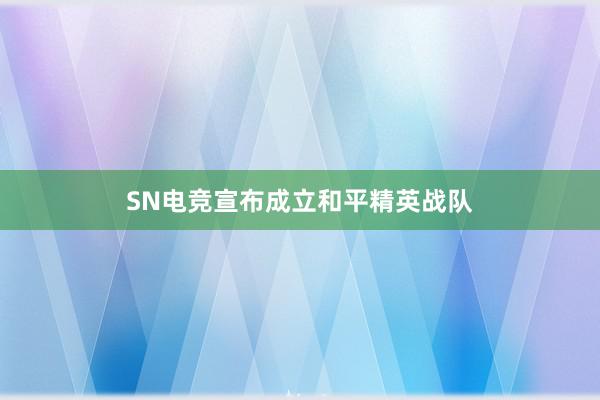 SN电竞宣布成立和平精英战队