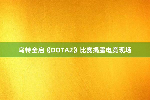 乌特全启《DOTA2》比赛揭露电竞现场