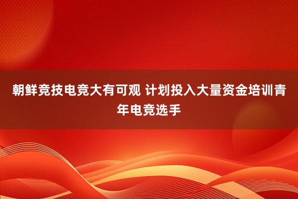 朝鲜竞技电竞大有可观 计划投入大量资金培训青年电竞选手