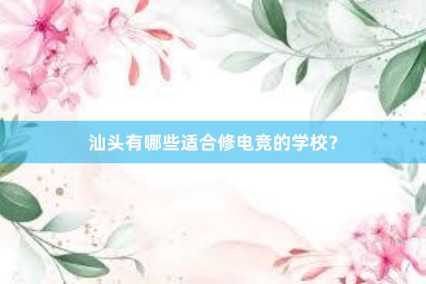 汕头有哪些适合修电竞的学校？