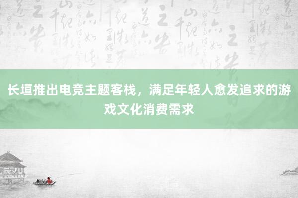 长垣推出电竞主题客栈，满足年轻人愈发追求的游戏文化消费需求