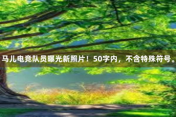 马儿电竞队员曝光新照片！50字内，不含特殊符号。